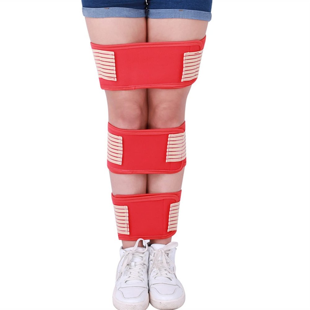 DameCo Leg Posture Corrector, 3-Piece Set, Adjustable Unisex Straps, Red