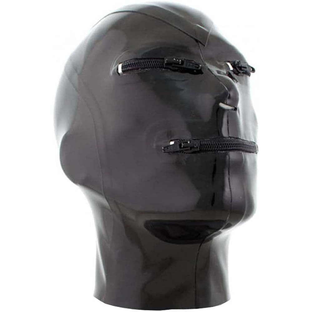 YXBLV Latex Mask, 4 Styles, Eye/Mouth Zippers, BDSM, Unisex, M