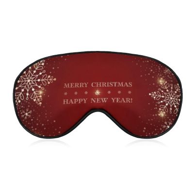 Sleep Mask with Sparkling Gold Snowflakes, Adjustable Eye Cover for Sleeping, Travel, Men and Women