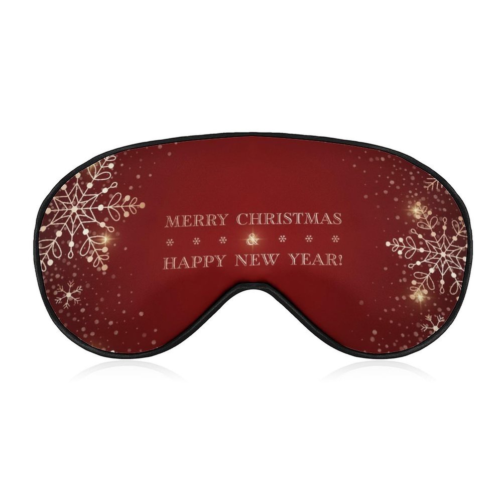 Sleep Mask with Sparkling Gold Snowflakes, Adjustable Eye Cover for Sleeping, Travel, Men and Women