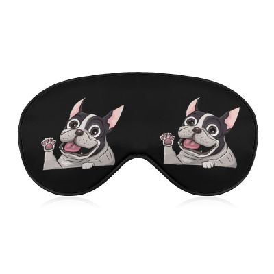 Sleep Mask with Funny French Bulldog Smile, Adjustable Strap