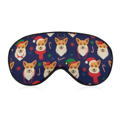 Christmas Corgi Sleep Mask with Adjustable Strap