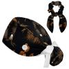 HOHODIY Halloween Scarecrow Work Cap with Buttons, Bow Hair Tie and Ribbon Tie for Women with Long Hair view 1