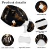 HOHODIY Halloween Scarecrow Work Cap with Buttons, Bow Hair Tie and Ribbon Tie for Women with Long Hair view 4