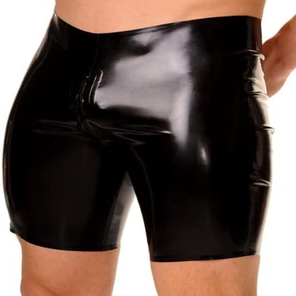 Black Latex Rubber Mask for Men, Special Occasions and Role-Play, Handmade, 0.4 mm, Black, XS