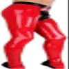 Sexy Red Latex Men's Pants with Codpiece and Socks, Front Zipper, Customizable, Color Optional, L view 2