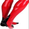 Sexy Red Latex Men's Pants with Codpiece and Socks, Front Zipper, Customizable, Color Optional, L view 4