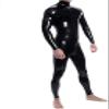 Sexy Black Unisex Latex Catsuit with Zippers view 1
