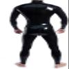 Sexy Black Unisex Latex Catsuit with Zippers view 2
