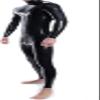Sexy Black Unisex Latex Catsuit with Zippers view 3