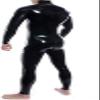 Sexy Black Unisex Latex Catsuit with Zippers view 4