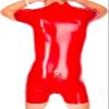Sexy Latex Catsuit with Crotch Zippers, Red, S view 2