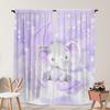 Yilinata Watercolor Curtains with Purple Elephants and Sparkling Stars, 213 x 213 cm view 1