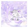 Yilinata Watercolor Curtains with Purple Elephants and Sparkling Stars, 213 x 213 cm view 2