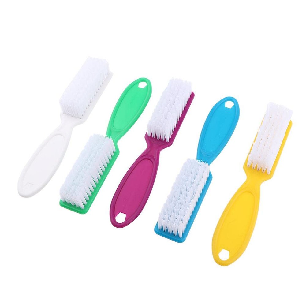 Xiaojikuaipao Nail Cleaning Brush Set with Long Handles, 5-Piece, Multicolor