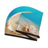 Quick-Dry Hair Towel with Sea Pearl Design, Absorbent Coral Velvet Hair-Drying Cap with Secure Button for Long, Thick Hair view 3