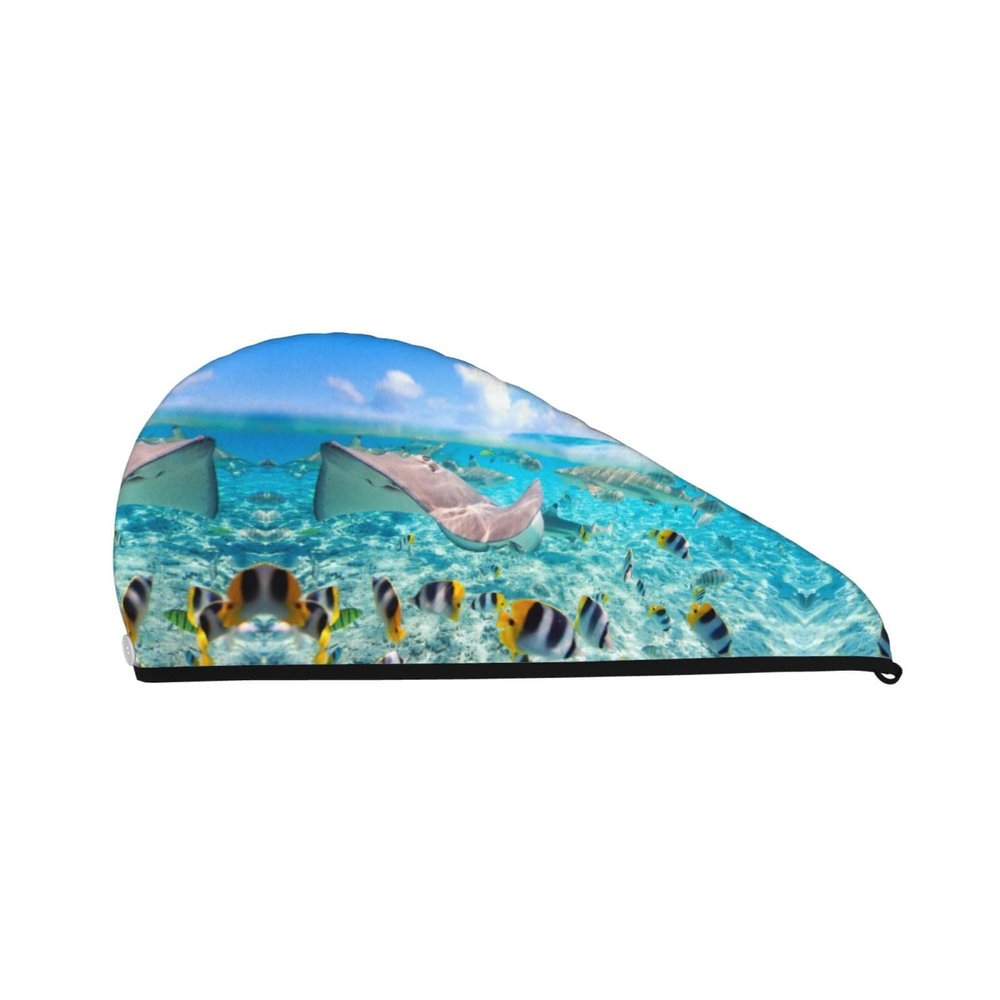 Colorful Fish Hair Turban for Fast-Drying, Frizz-Free Hair