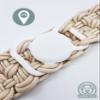 GPS Tracker - Dog Collar with Hidden AirTag Holder, Optional Theft Protection, Lockable, Beige and Gold (M (34-39cm)) view 2