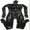 Face-Entry Latex Full-Body Catsuit with Gloves, Toe Covers, Socks and Silicone Breast Pocket, Black, XXL view 1