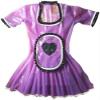 Sexy Maid Latex Dress with Lace Apron, Black, XXL view 1