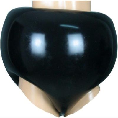 Handmade Black Inflatable Latex Panties, Rubber Swimsuit Briefs, Inflatable Shorts, Yellow, L