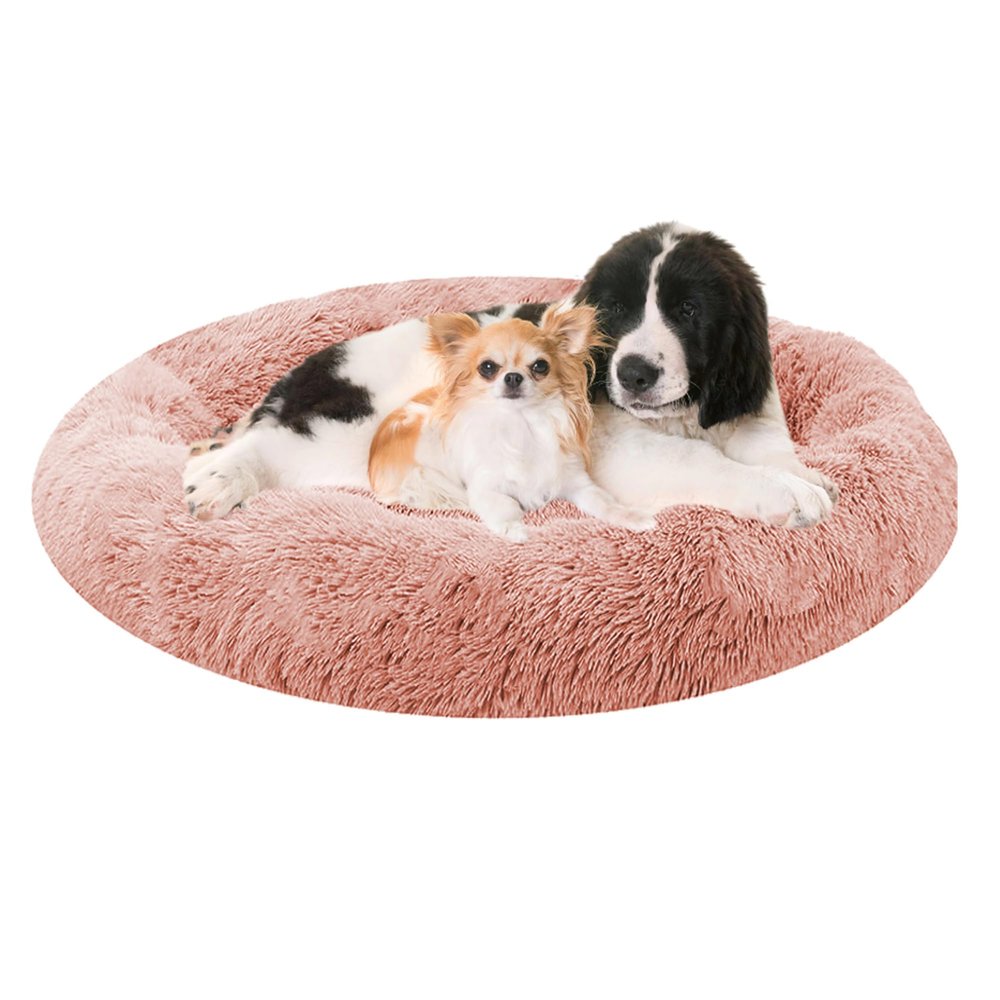 XIEMINLE Round Donut Dog Bed, Plush Washable Pet Bed, 150 cm