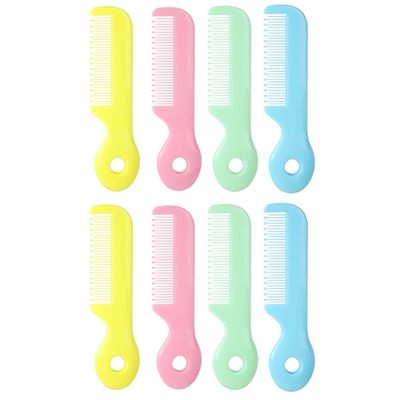 Toyvian 8-Piece Baby Hair Comb Set with Gentle Scalp Massage, Blue, Green, Yellow and Pink