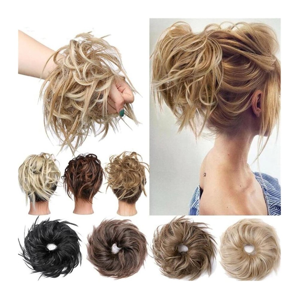 Fluffy Messy Curly Bun Hairpiece with Elastic Band