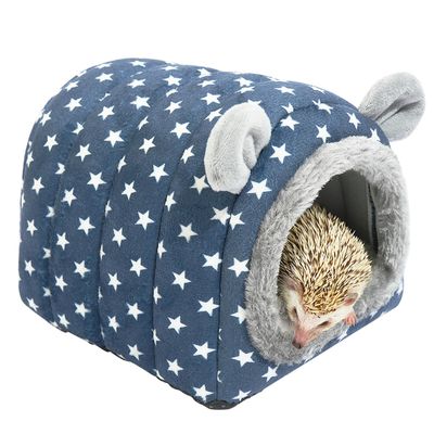 YUANST Hedgehog Bed Hideout Nest for Hamsters, Guinea Pigs and Small Pets, Blue