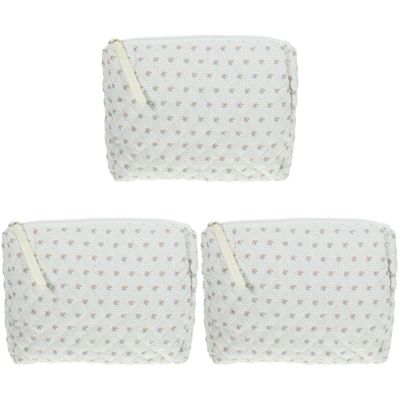 FRCOLOR 3-Piece Floral Zipper Cosmetic Bags