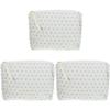 FRCOLOR 3-Piece Floral Zipper Cosmetic Bags view 1