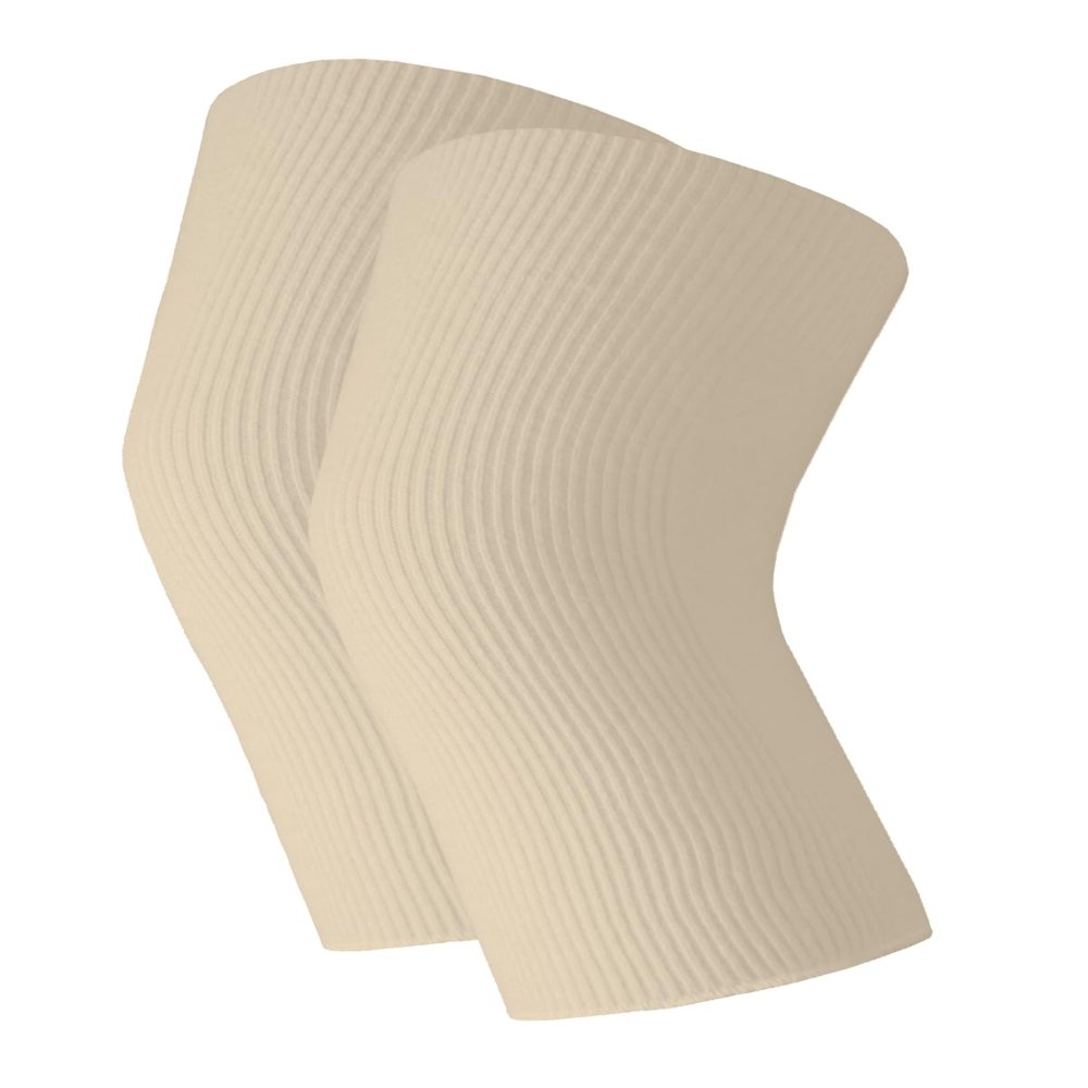 wobera ANGORA Seamless Elastic-Knitted Joint Warmers for Knee, Ankle and Elbow, 45% Angora, Size S, Beige
