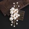 FRCOLOR 2-Piece Bridal Hair Combs with Pearls, Gold view 2
