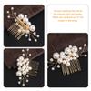 FRCOLOR 2-Piece Bridal Hair Combs with Pearls, Gold view 3