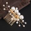FRCOLOR 2-Piece Bridal Hair Combs with Pearls, Gold view 4