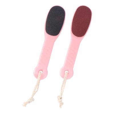 2-Piece Double-Sided Foot Care Tool Set, Pink Plastic