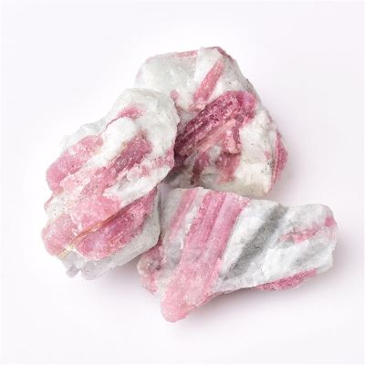 AtkitS Natural Pink Tourmaline Crystal Mineral, Irregular Raw Stone, Rare Original Home Decor (Size: 170–200 g)