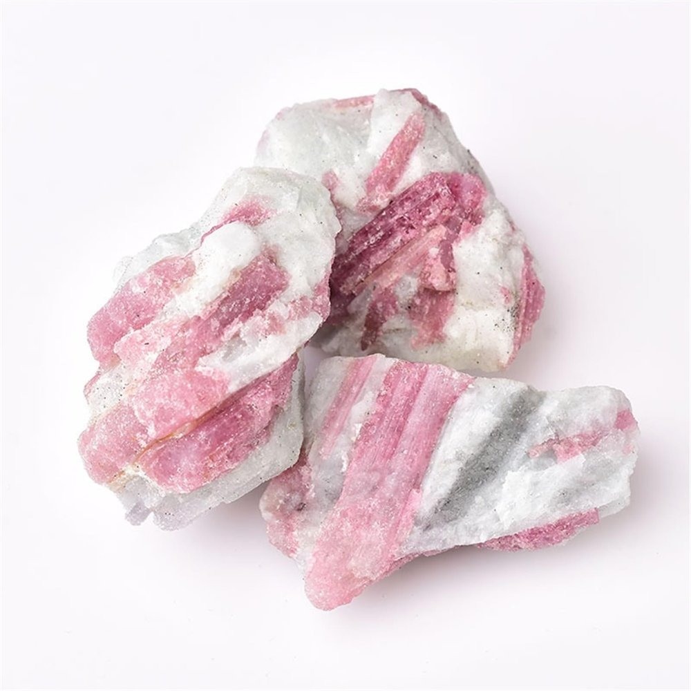 AtkitS Natural Pink Tourmaline Crystal Mineral, Irregular Raw Stone, Rare Original Home Decor (Size: 170–200 g)