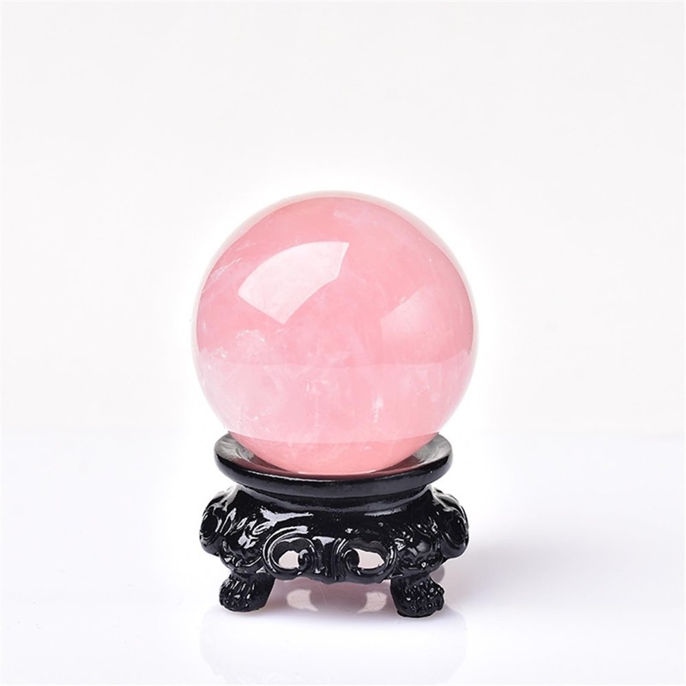 AtkitS Natural Rose Quartz Crystal Sphere, Energy Stone, Home Decor, Reiki (40–50 mm)