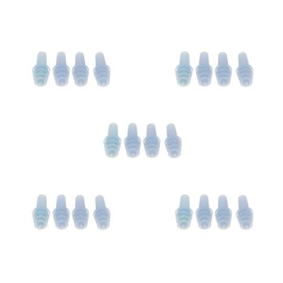 5 Sets of 2 Pairs Reusable Silicone Earplugs for Air Travel, Sleep and Noise Reduction, Blue, 2.8 x 1.2 cm