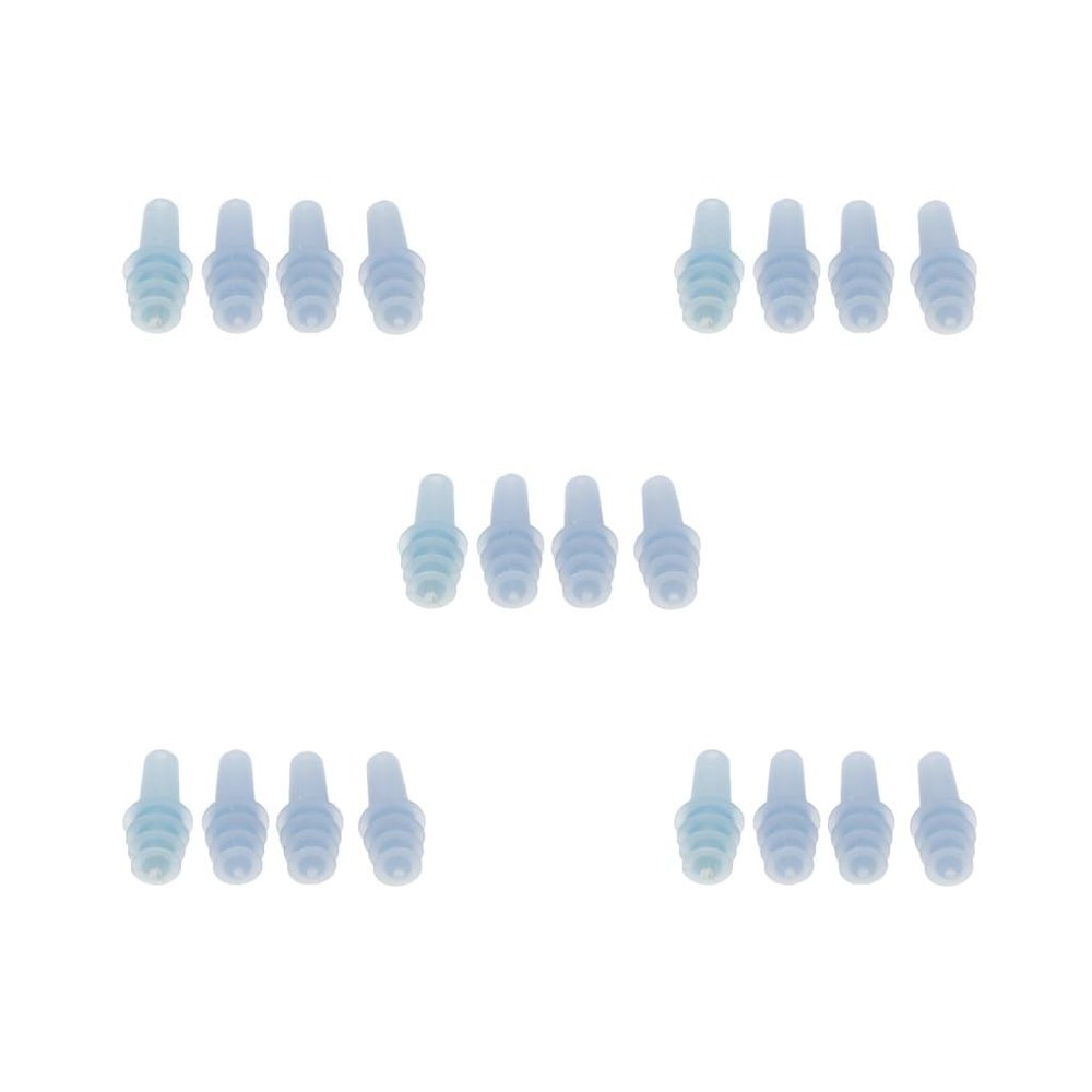 5 Sets of 2 Pairs Reusable Silicone Earplugs for Air Travel, Sleep and Noise Reduction, Blue, 2.8 x 1.2 cm