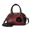 WolFum Women's PU Crossbody Handbag with Crocodile Pattern, Black view 1