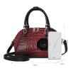 WolFum Women's PU Crossbody Handbag with Crocodile Pattern, Black view 4