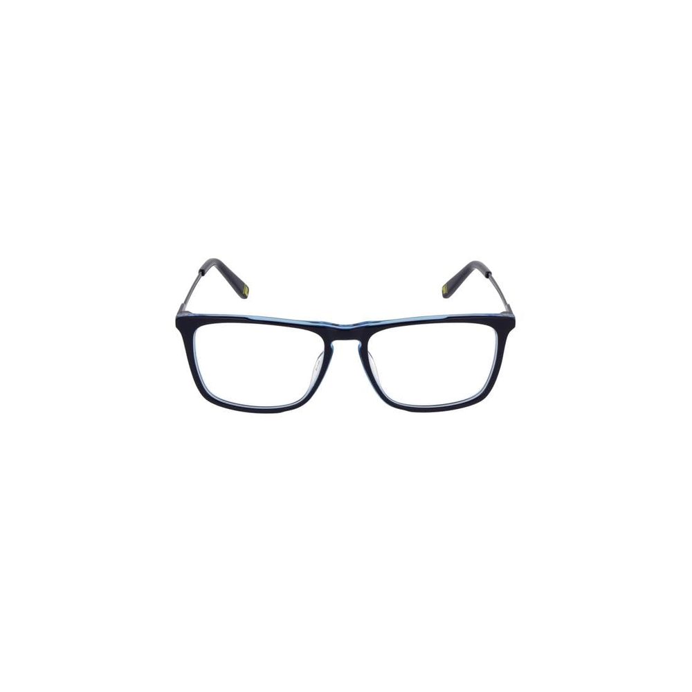 FILA Square Stainless Steel Eyeglasses, Glossy Blue/Azure Blue, Men's, VFI538