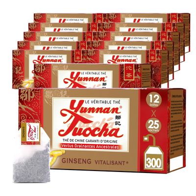 Yunnan Tuocha Zouji Ginseng Tuocha Tea, Invigorating, 300 Tea Bags, 600 g