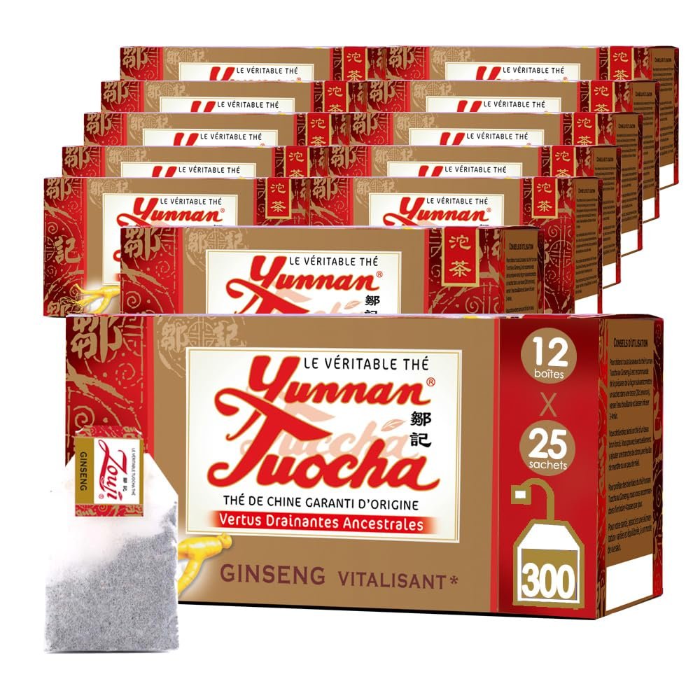 Yunnan Tuocha Zouji Ginseng Tuocha Tea, Invigorating, 300 Tea Bags, 600 g