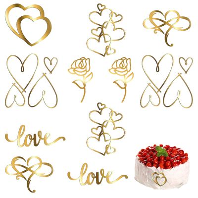 LWAIX Wedding Cake Topper, Mr & Mrs, Gold