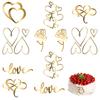 LWAIX Wedding Cake Topper, Mr & Mrs, Gold view 1