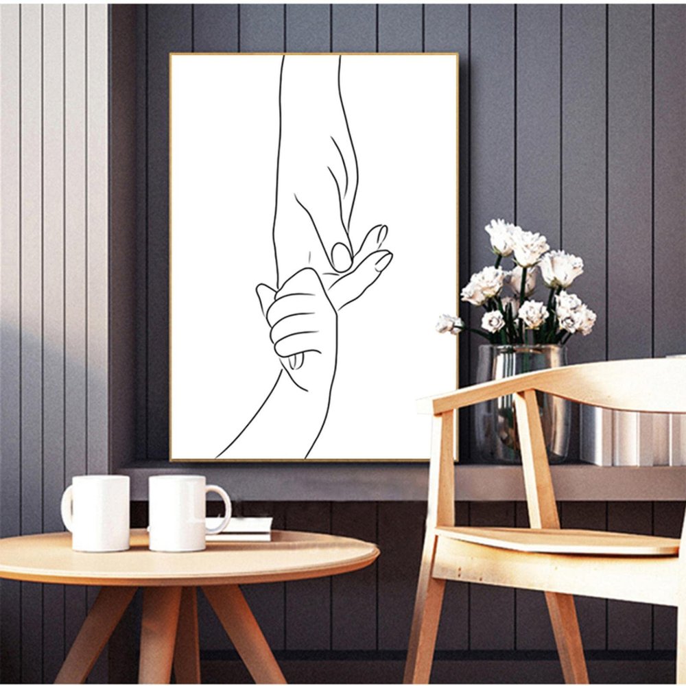 KEBIA Mother and Baby Hands Canvas Wall Art, 40 x 60 cm, Frameless
