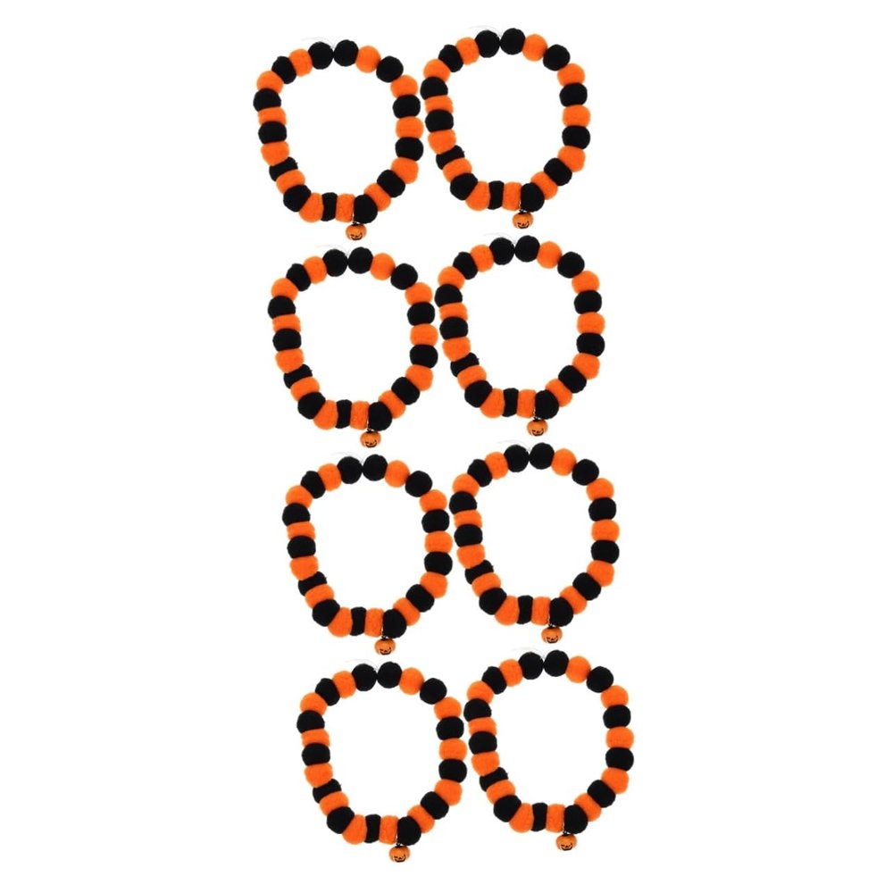 POPETPOP 8-Pack Halloween Cat Collars with Bows and Bells